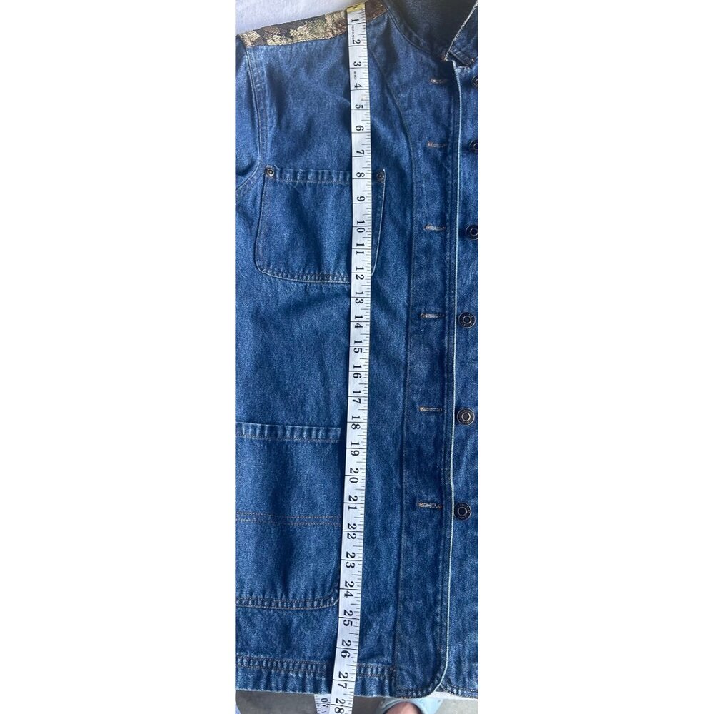 Vintage 80s 90s Blassport Womens Embroidered Denim Jean Jacket Floral Collar - S - Picture 9 of 9